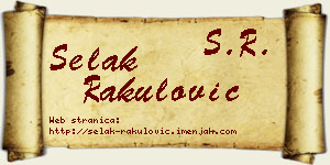 Selak Rakulović vizit kartica